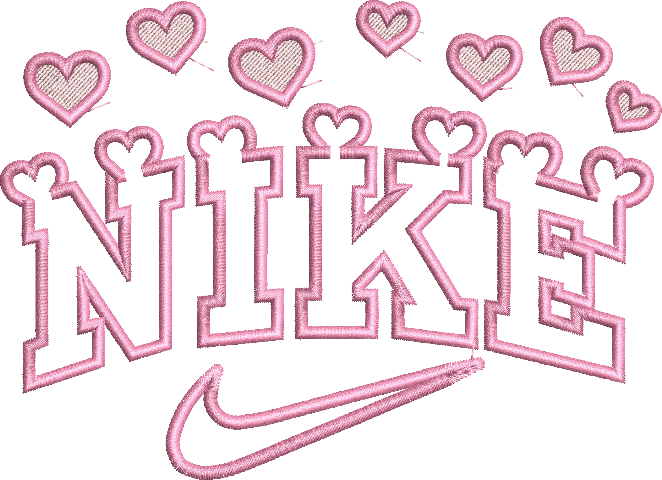 Alternative view of  Neon Pink Nike Embroidery Design 