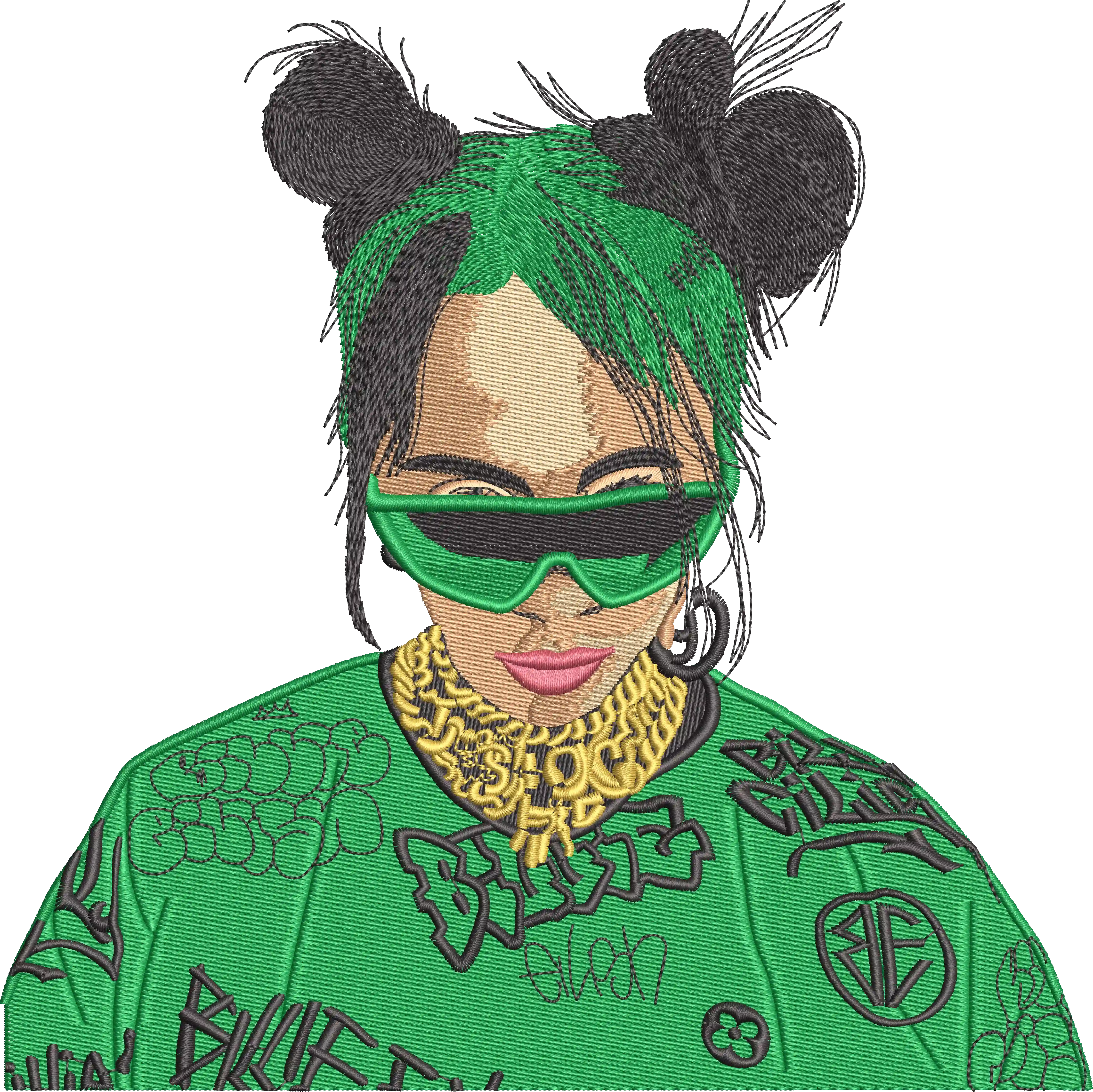 Alternative view of  Embroidered Pop Star Portrait 