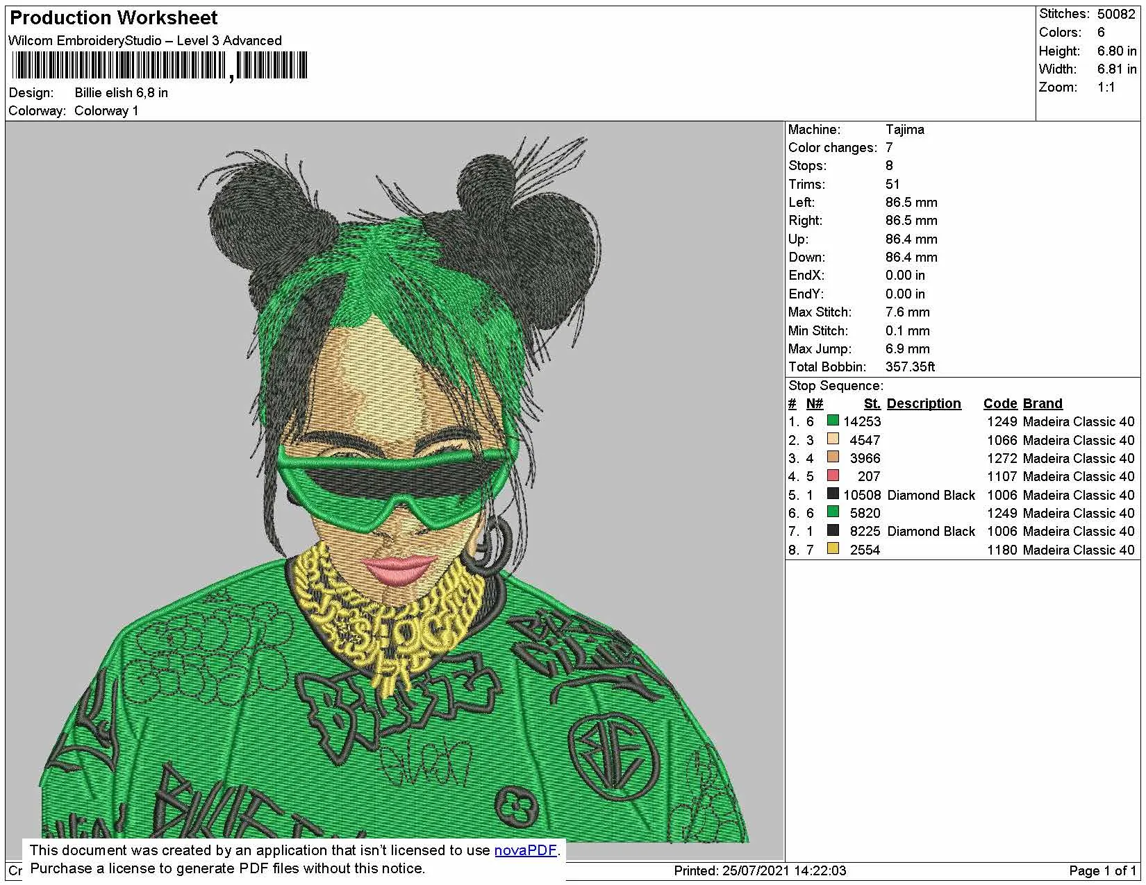 Alternative view of  Embroidered Pop Star Portrait 