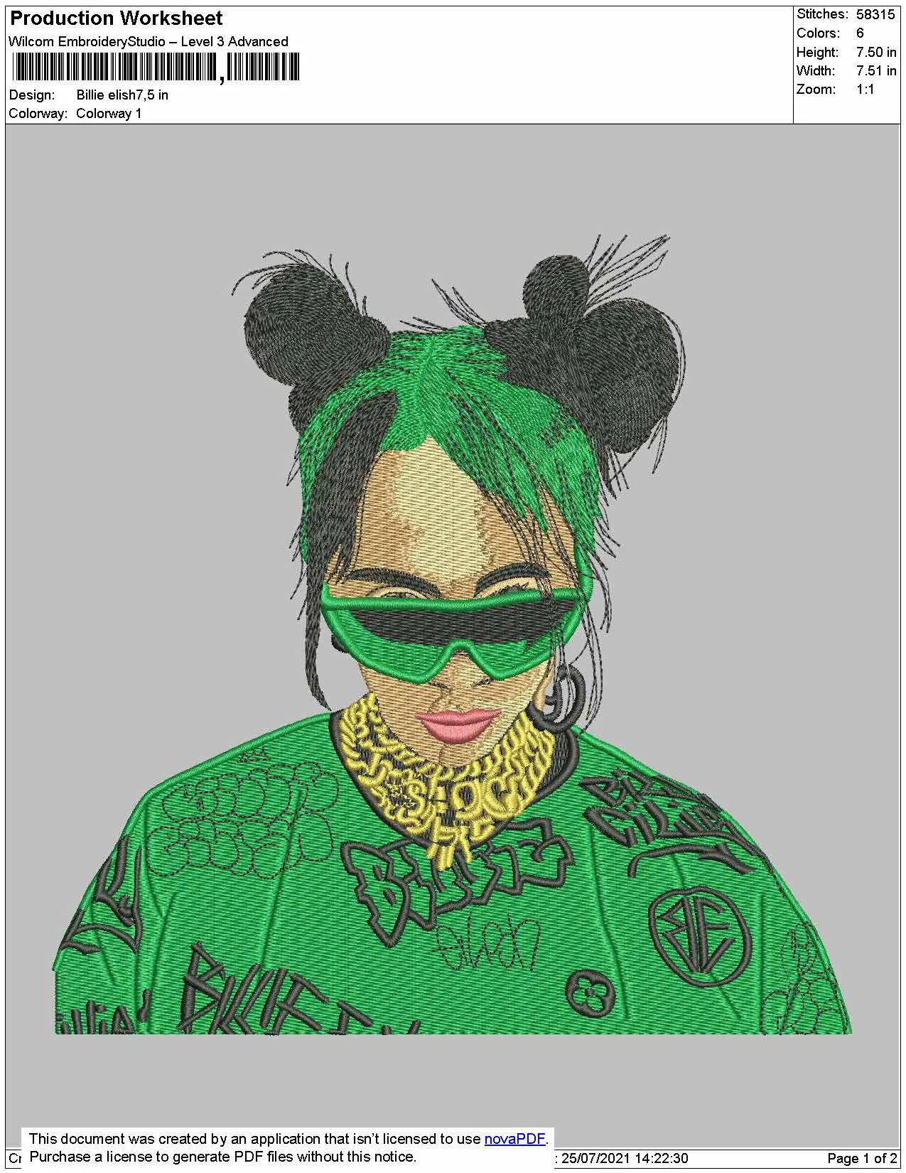 Alternative view of  Embroidered Pop Star Portrait 