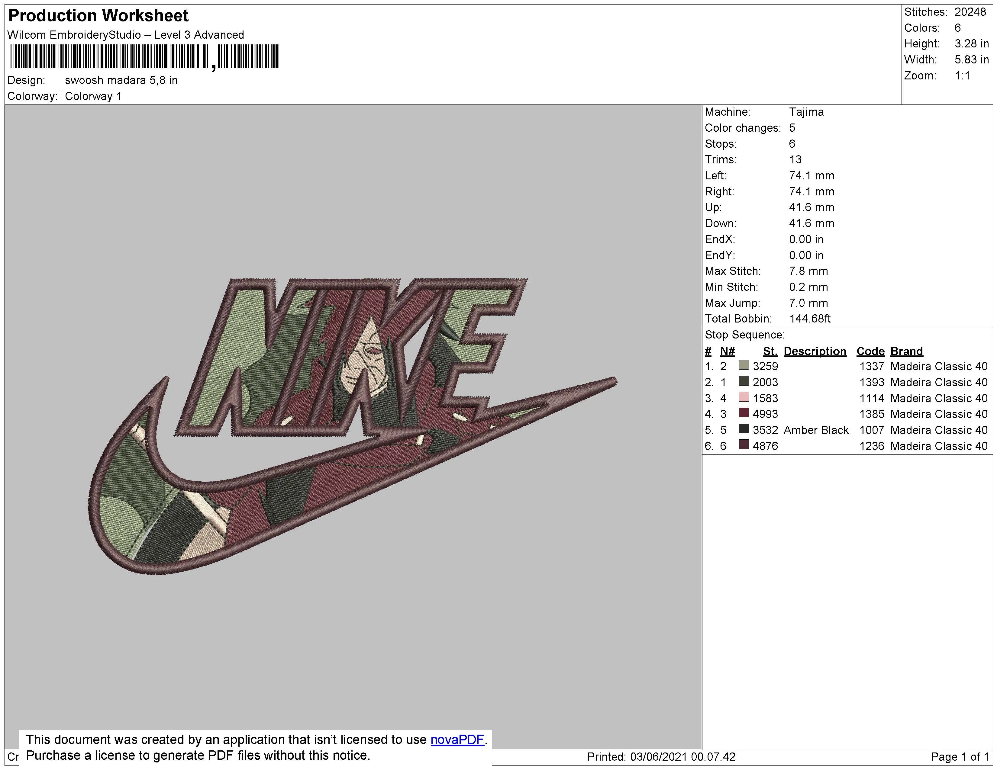 Alternative view of  Embroidered Nike Logo Design 