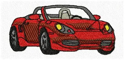 Alternative view of  Red Sports Car Embroidery Design 