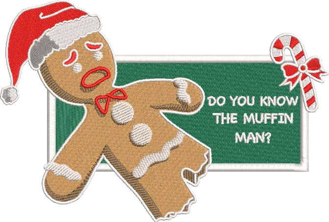 Alternative view of  Gingerbread Man Embroidery Design 