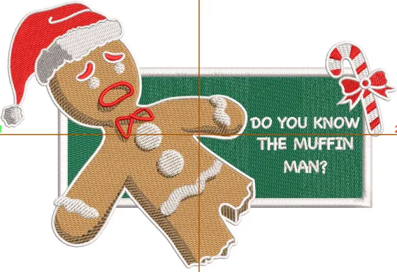 Alternative view of  Gingerbread Man Embroidery Design 
