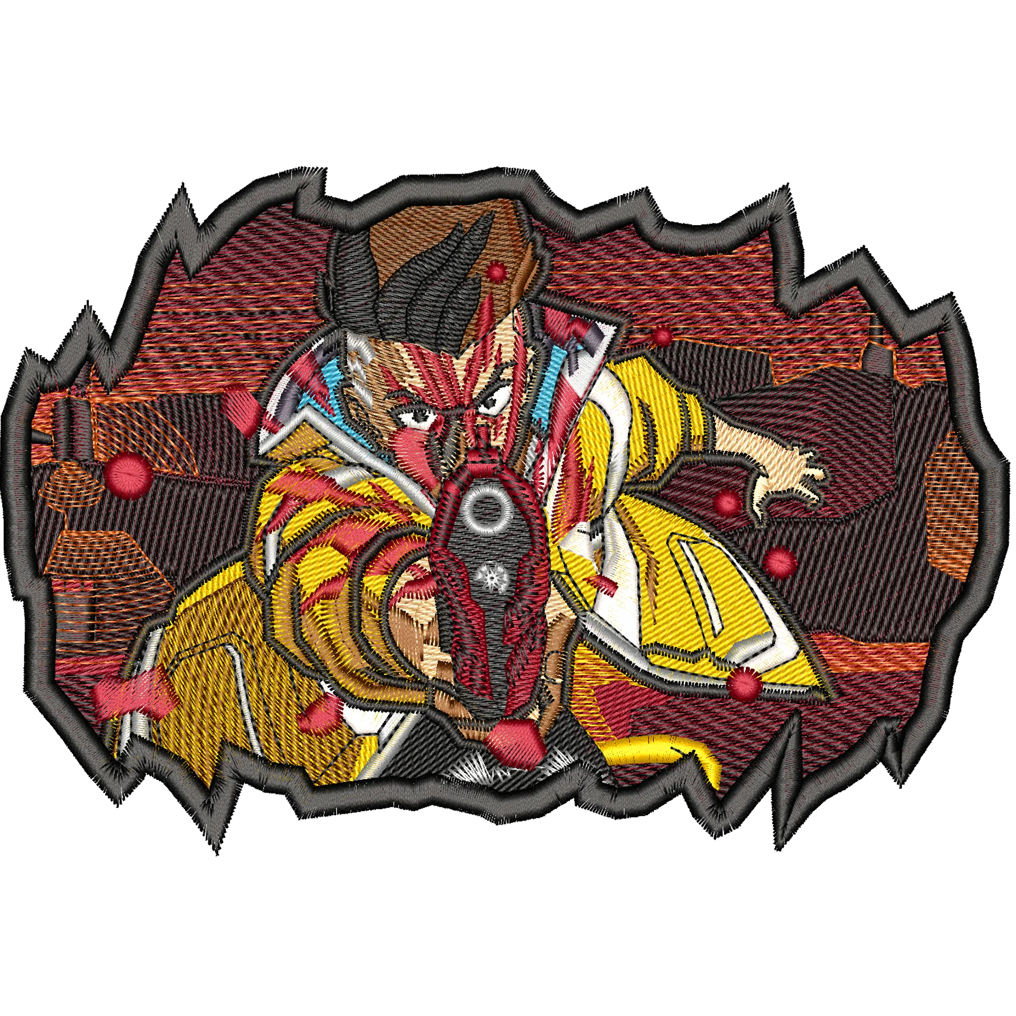  Embroidered Anime Action Scene  embroidery pattern preview