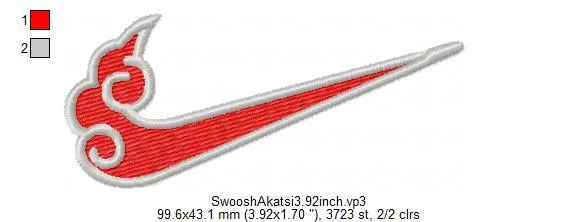  Embroidered Akatsuki Swoosh Logo  embroidery pattern preview