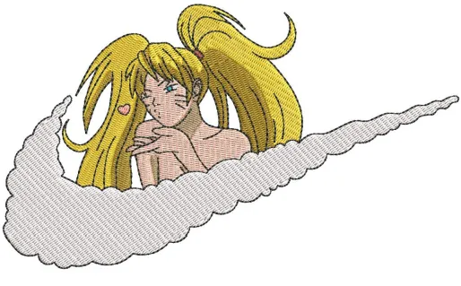  Embroidered Naruto Girl on Cloud  embroidery pattern preview